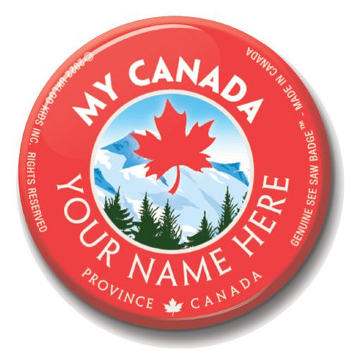 A red button with the words " my canada " and " your name here ".