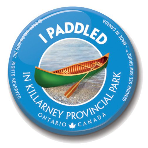 A button with an image of a canoe on it.