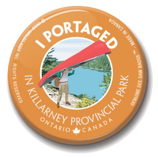 A button that says i portaged in killarney provincial park