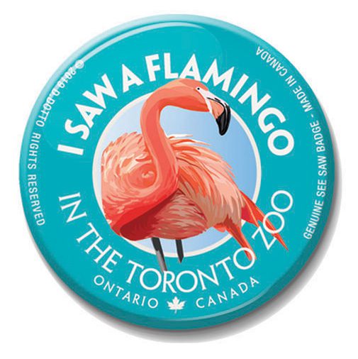 A button with an image of a flamingo on it.