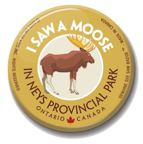 A button with an image of a moose on it.