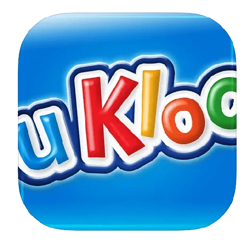 A blue square with the word ukloo written in it.